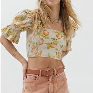Urban Outfitters Chelsea Square Neck Top - Orange